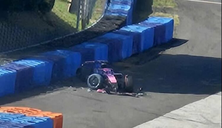 Franco Colapinto sufrió un accidente en las pruebas de neumáticos de Alpine en Hungría.