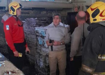 Se incendió parte de un depósito del edificio del Boletín Oficial