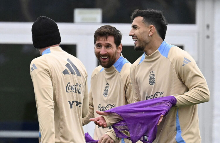 Entrenamiento de la Selección Argentina de cara a la doble fecha de Eliminatorias Sudamericanas.