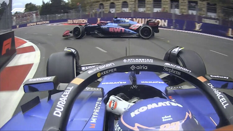El Alpine de Franco Colapinto durante el GP de Azerbaiyán.