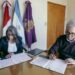 Jhon Boretto y Silvana María Ferrer en la firma del convenio.