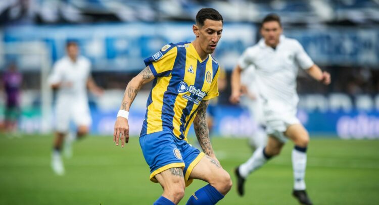 Di María marcó el tercer gol de Rosario Central ante Gimnasia.