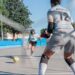 Entrenamiento de la Selección Argentina femenina de fútbol para personas con discapacidad visual.