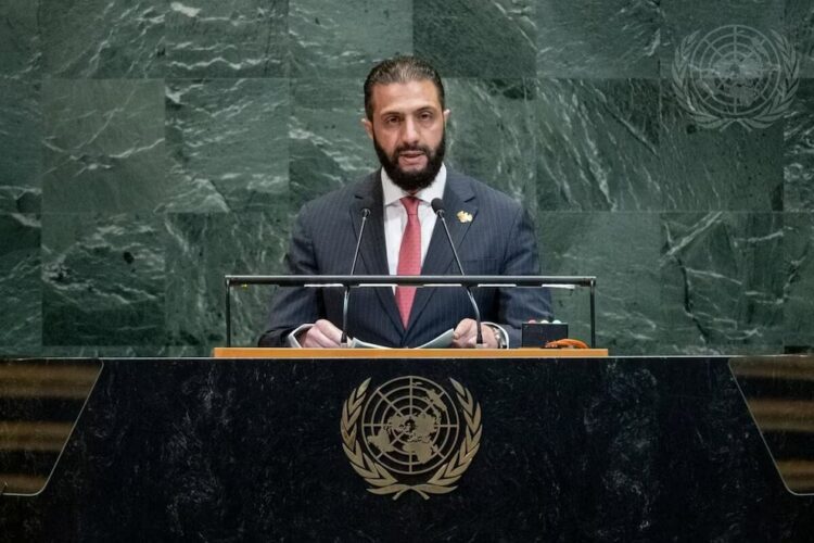 Ahmad al Sharaa reclamó el levantamiento total de las sanciones internacionales contra Damasco.