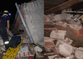 Unquillo: la explosión de una garrafa derrumbó una casa y dejó un herido grave