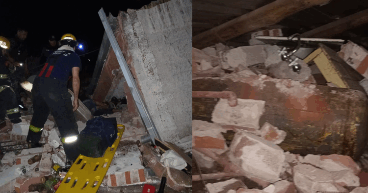 El vecino sufrió quemaduras severas y fracturas tras quedar atrapado bajo los escombros. Permanece internado en el Instituto del Quemado.