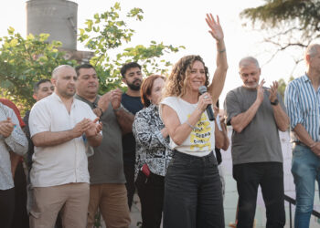 La ministra y candidata Laura Jure en un acto de PU.