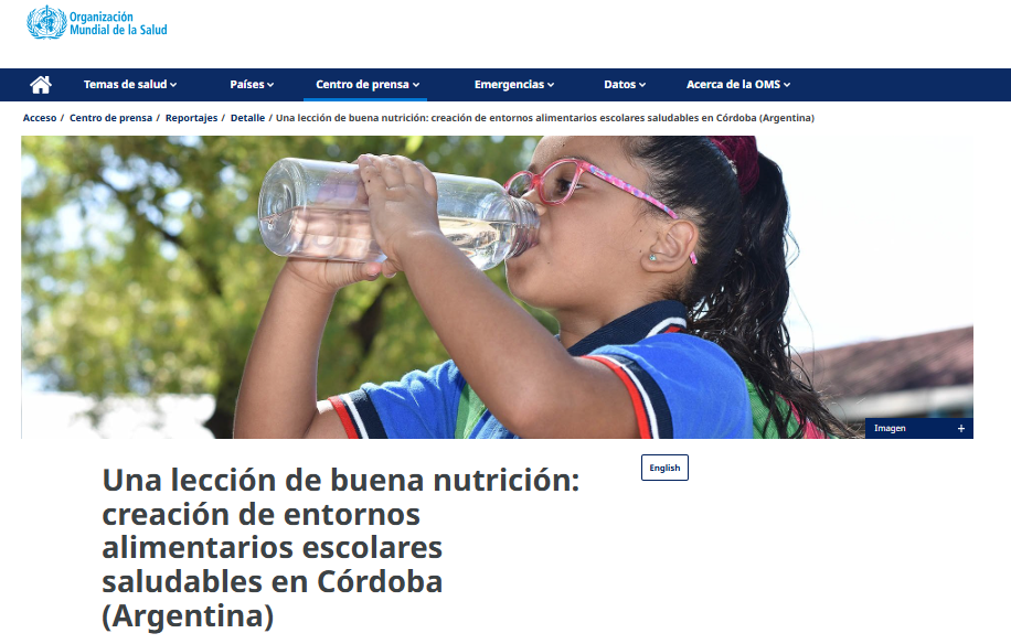 La OMS reconoció el programa "Cantinas Saludables" como un modelo a seguir