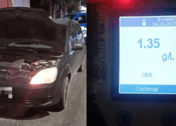 Detuvieron a un conductor alcoholizado con 1.35 g/l de alcohol en sangre