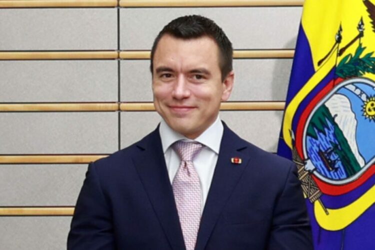 El FMI aprobó un desembolso de US$600 millones para Ecuador El presidente de Ecuador, Daniel Noboa.