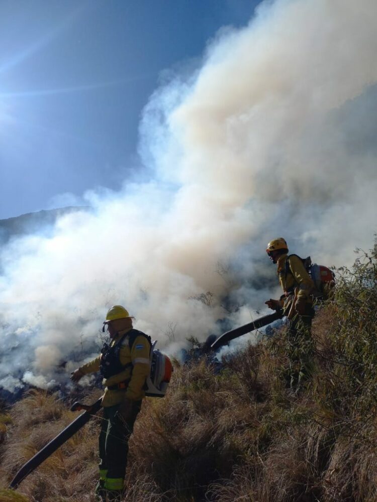 El foco ígneo todavía presenta muchos puntos calientes. Foto de archivo.