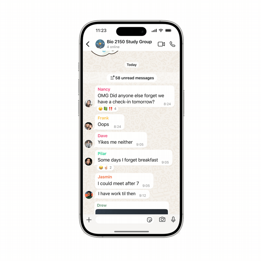 La IA de Meta te resume los mensajes interminables en WhatsApp