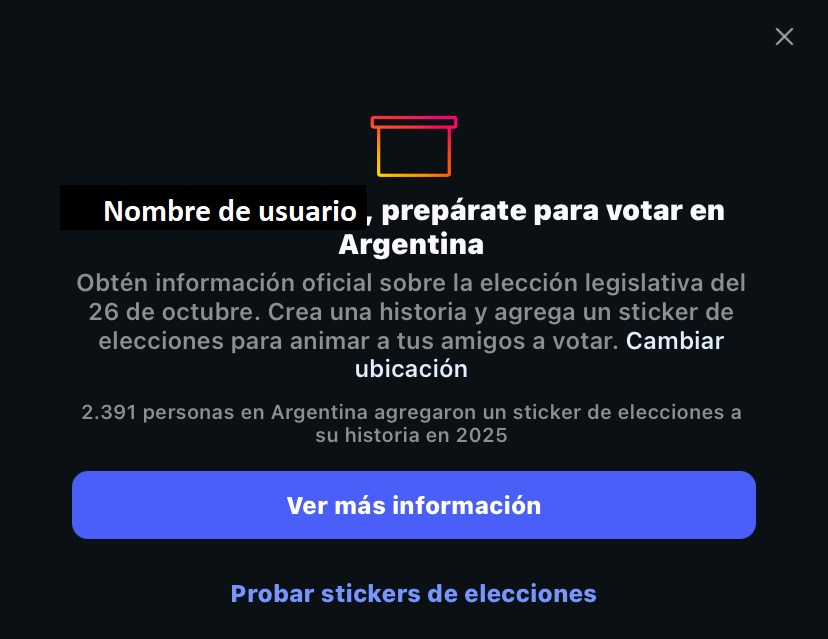 Instagram lanza stickers electorales para las historias en Argentina