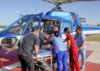 Rescate aéreo: una mujer de 90 fue trasladada de emergencia