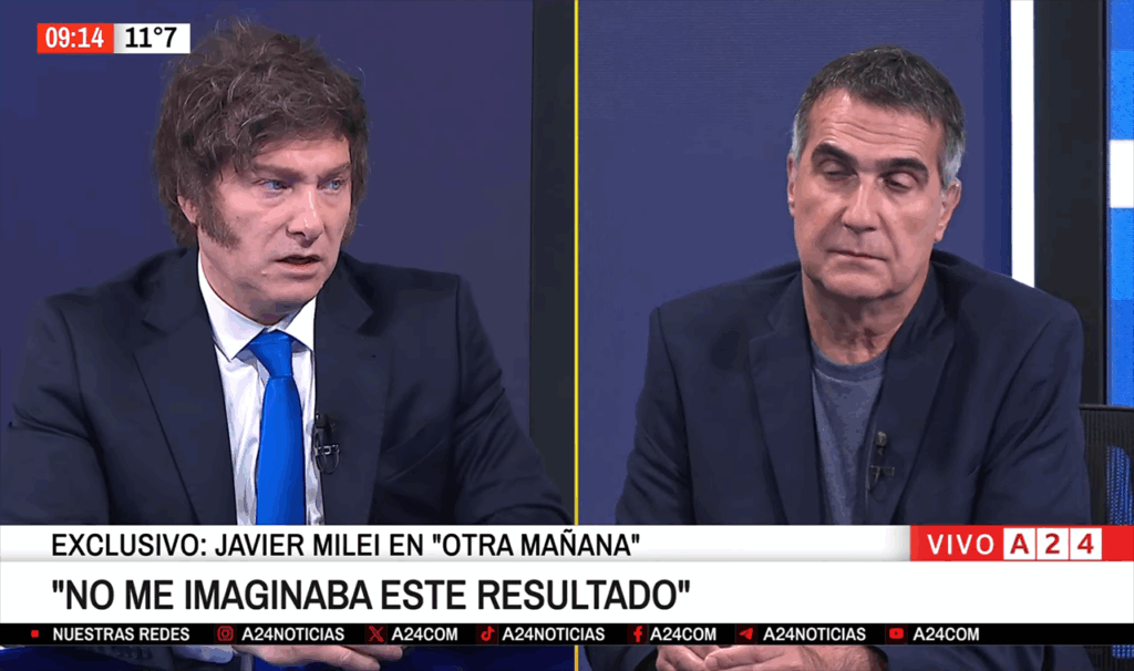 Milei: Lo importante es conseguir las reformas El presidente realizó declaraciones en un canal de TV.