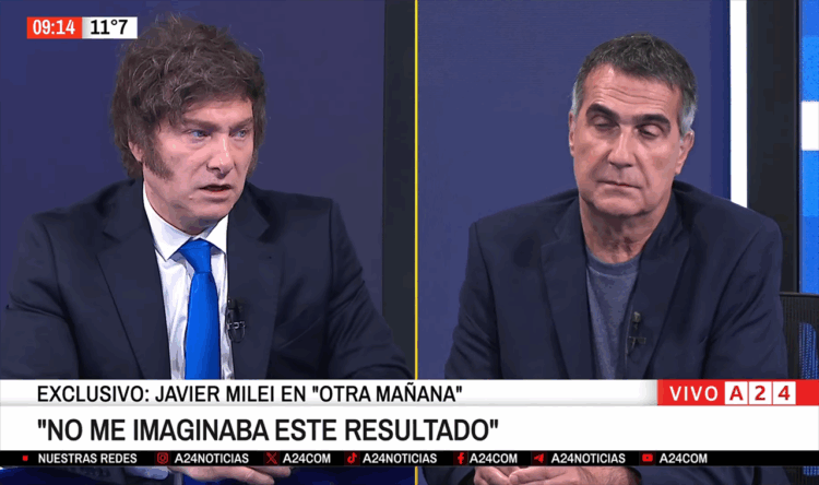 Milei: Lo importante es conseguir las reformas El presidente realizó declaraciones en un canal de TV.