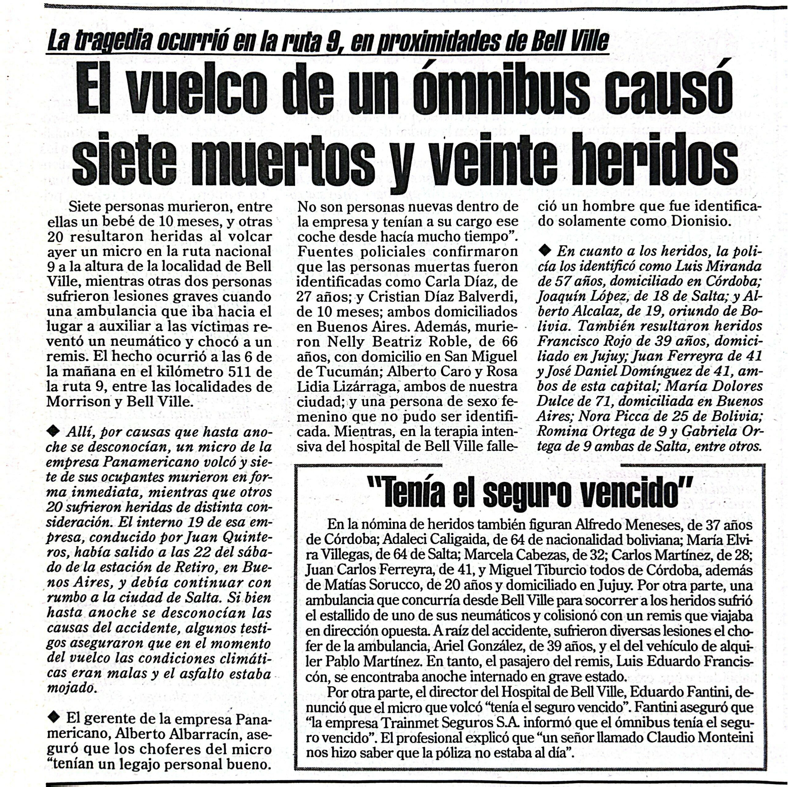 La tapa de Hoy Día Córdoba hace 25 años: tragedia en la ruta 9 y la llegada de Nextel