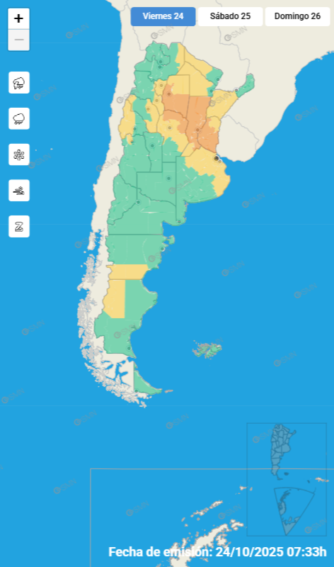 Servicio Meteorológico Nacional.