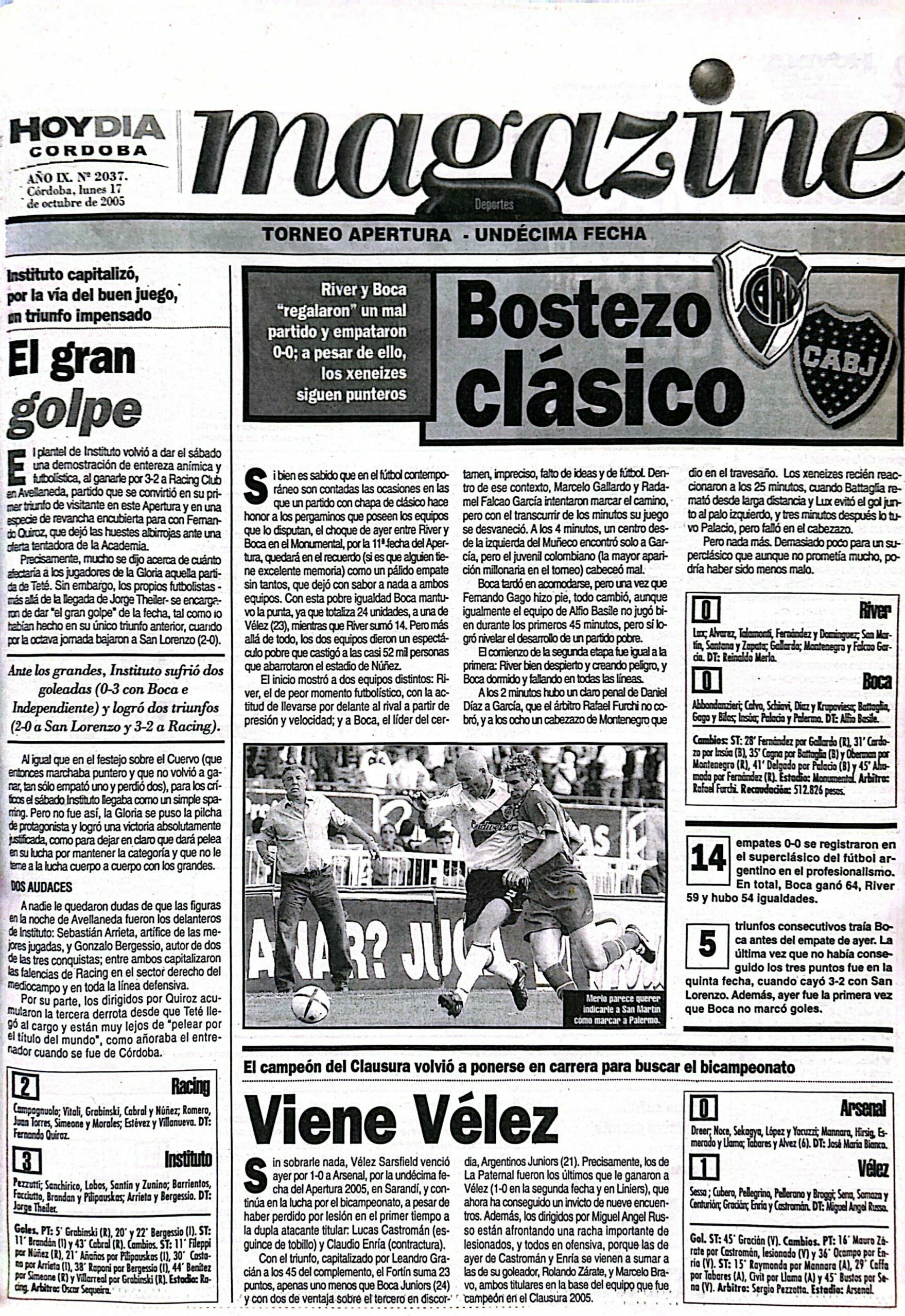 La tapa de Hoy Día Córdoba hace exactamente 20 años