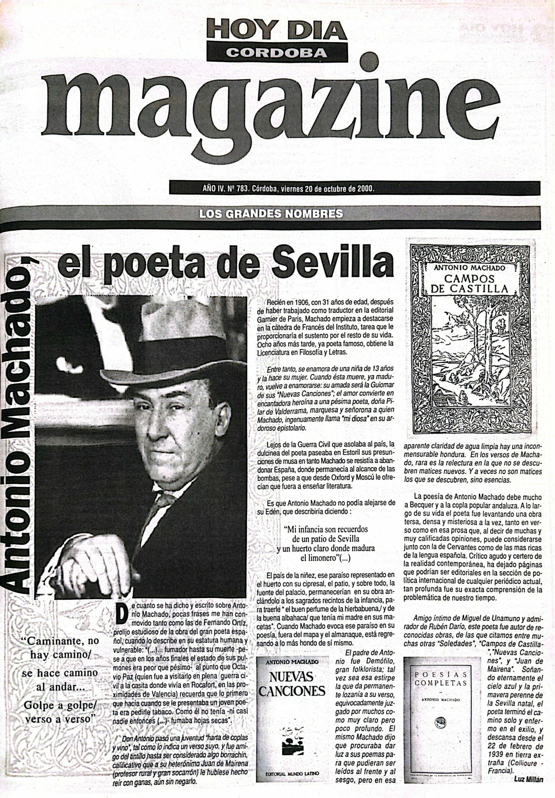 La tapa de Hoy Día Córdoba hace exactamente 25 años