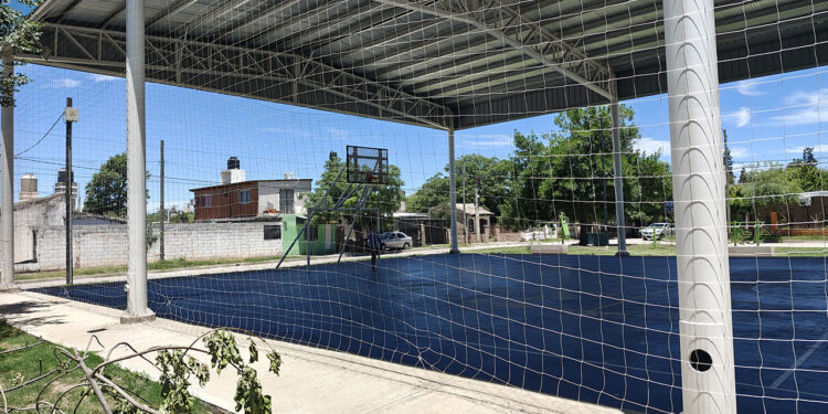 Así se ve el polideportivo de Quintas de Argüello.