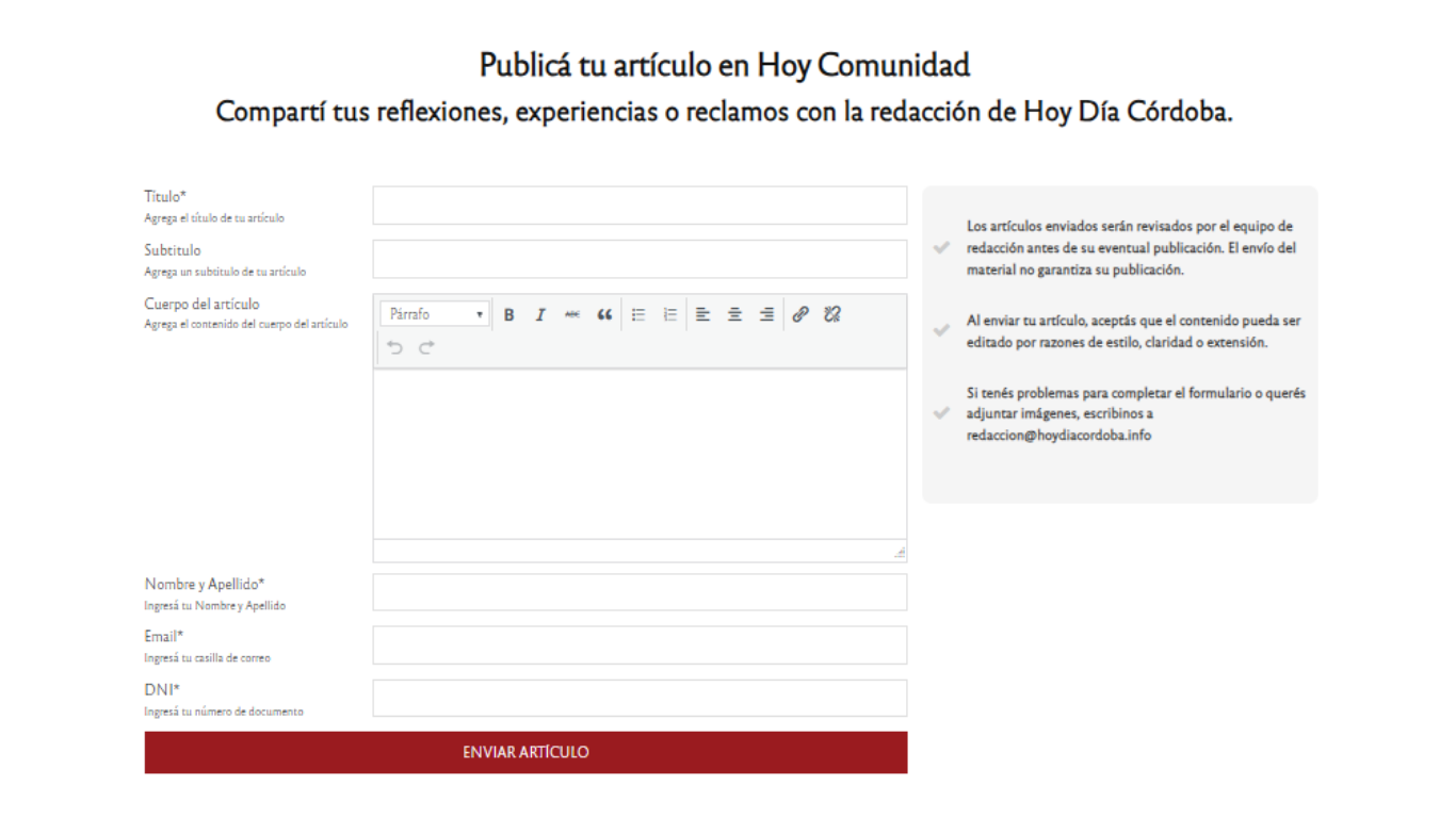 Nuestros lectores también pueden ser redactores