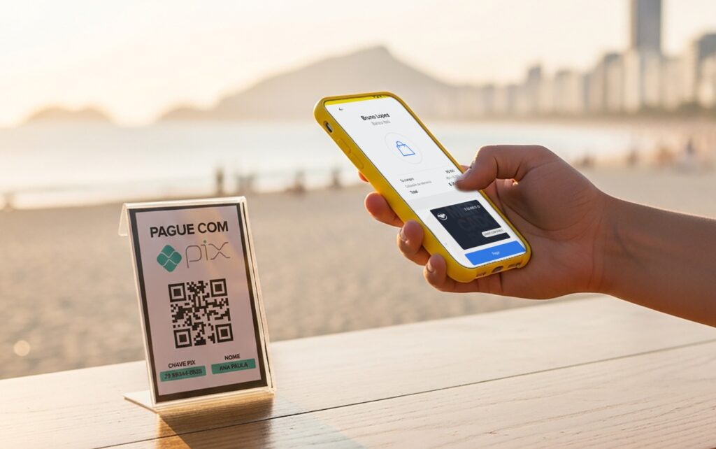 Pagar con Pix, directamente en pesos, una de las maravillas de las playas brasileras.
