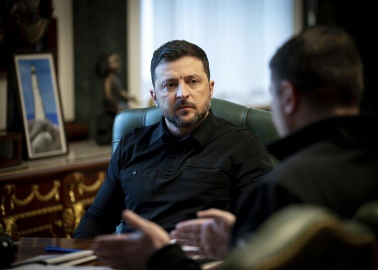 El presidente de Ucrania, Volodímir Zelenski, en una reunión en Kiev.