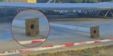 Tormenta en Miramar de Ansenuza: se derrumbó parte del Polideportivo Social en construcción