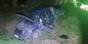 Fotografía del accidente con una persona fallecida en cercanías de Villa Posse