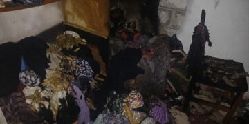 Fotografía del incendio en Bº Argüello Lourdes.