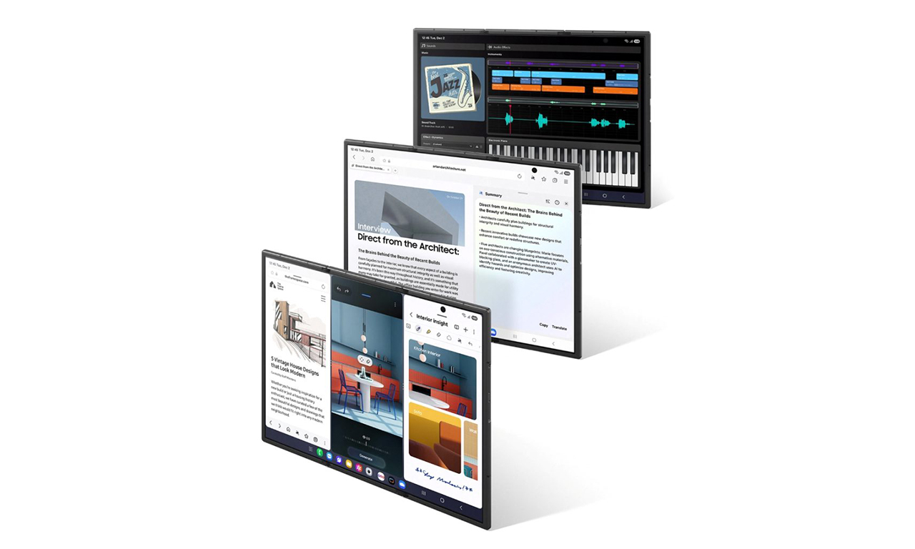 Galaxy Z TriFold: la nueva bestia plegable que se hace tablet Las múltliples formas de uso que propone el TriFold.