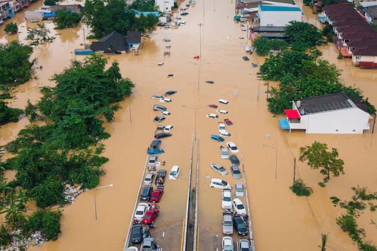 Sube a 1.000 el número de muertos por las inundaciones en el sudeste asiático Automóviles y casas sumergidos en la provincia de Songkhla, en el sur de Tailandia.