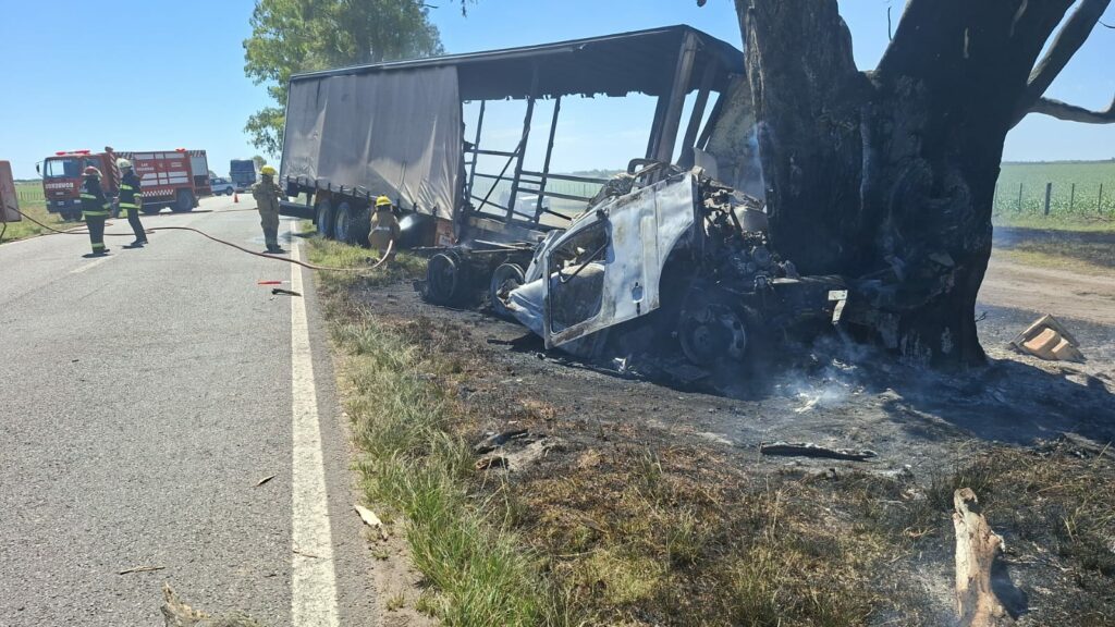 Accidente fatal en la Ruta 8: un camionero murió tras chocar contra un árbol