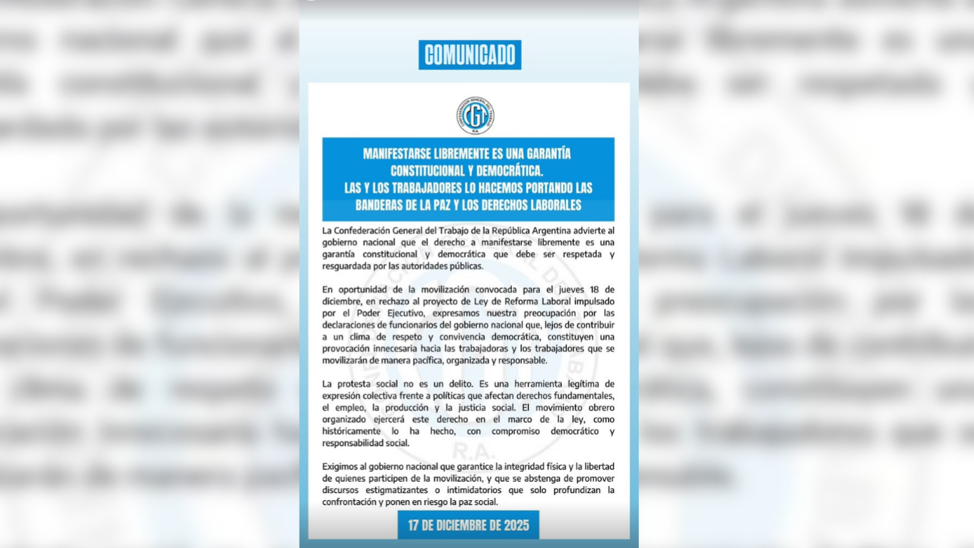 Rechazo sindical a la reforma laboral: gremios marchan este jueves Rechazo sindical a la reforma laboral: gremios marchan este jueves