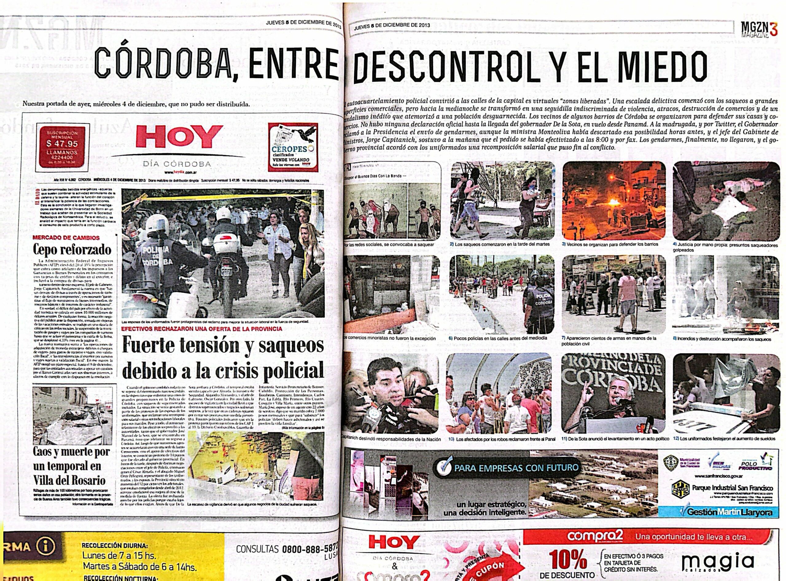 El día que no pudimos distribuir el Hoy Día Córdoba