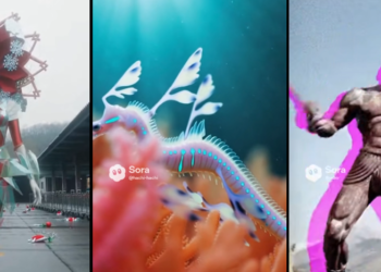 Capturas de pantalla de tres videos generados con Sora de OpenAI.