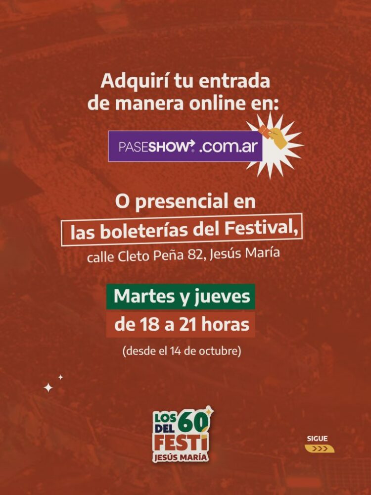 Jairo, Damián Córdoba y Natalia Pastorutti abrirán el Festival de Jesús María
