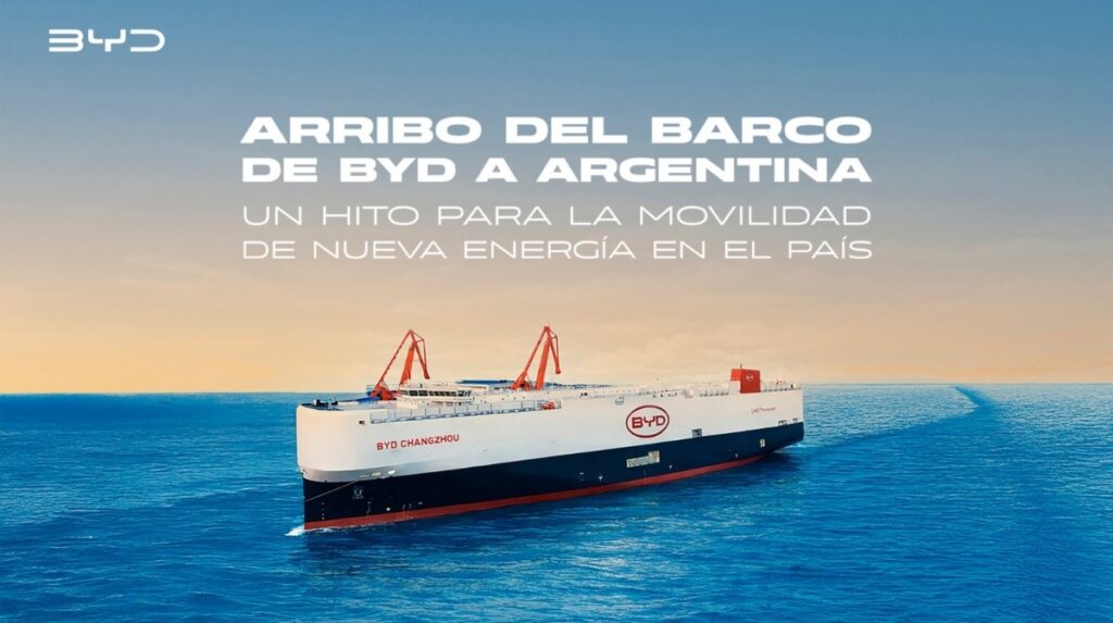 Llegó el buque chino con más de 5.000 autos eléctricos BYD