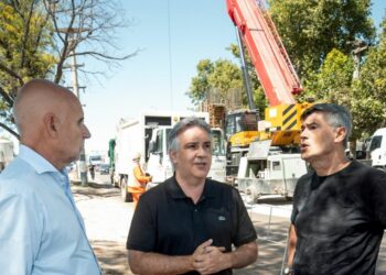 Volvió Llaryora y visitó la obra del nudo vial de la ruta 36