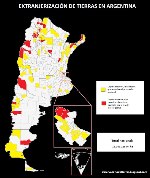 El Conicet y la UBA presentaron un mapa sobre la extranjerización de la tierra en el país