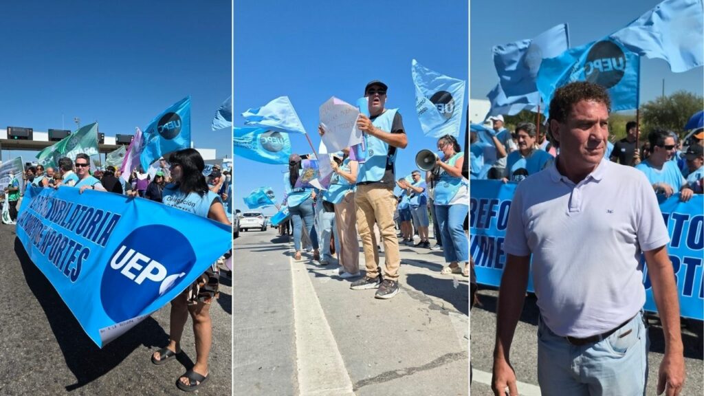 Estatales protestaron en el peaje a Carlos Paz por el aumento de aportes jubilatorios Protesta de gremios estatales por aportes jubilatorios en el peaje Córdoba–Carlos Paz