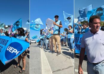 Protesta de gremios estatales por aportes jubilatorios en el peaje Córdoba–Carlos Paz