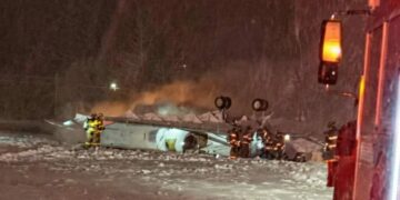Un avión privado se estrelló en medio de la tormenta invernal