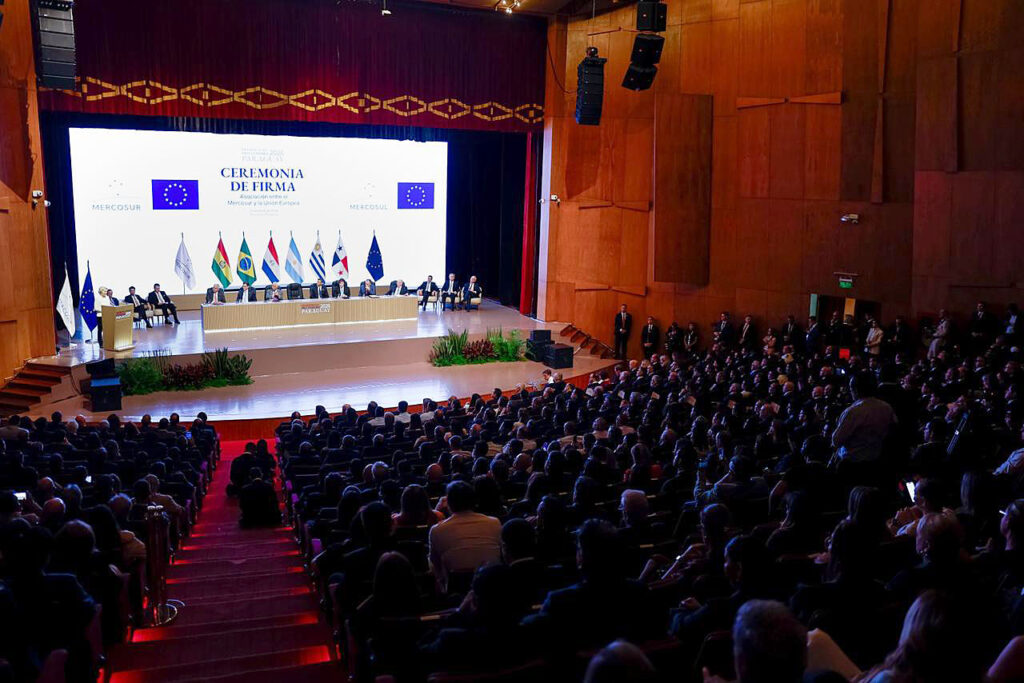 Acto de cierre del acuerdo comercial entre el Mercosur y la Unión Europea.