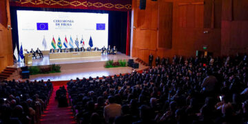 Acto de cierre del acuerdo comercial entre el Mercosur y la Unión Europea.