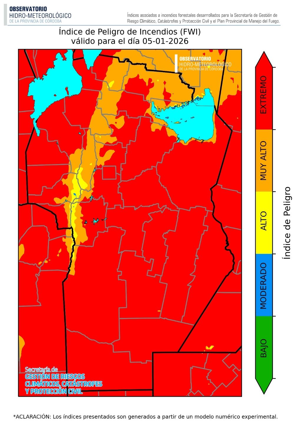 Riesgo extremo de incendios en toda la provincia