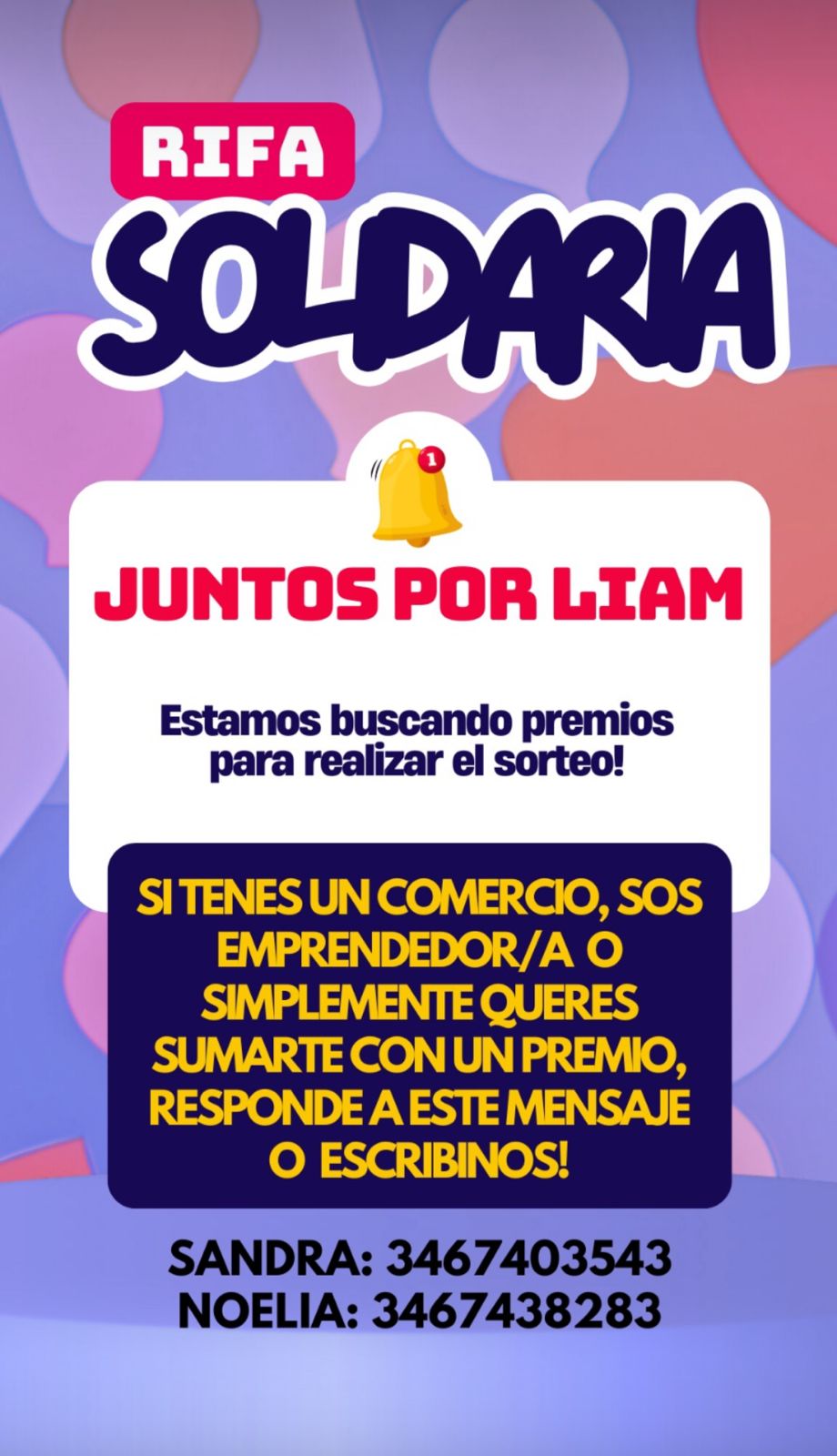 La imagen compartida por Sandra en sus redes. La historia de Liam.