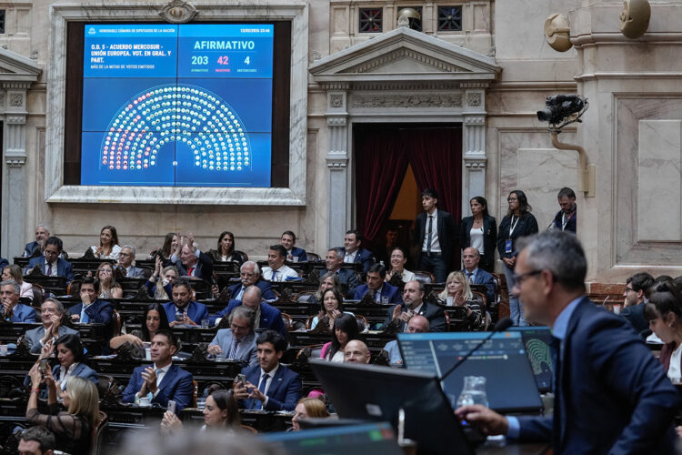El oficialismo consiguió ratificar en Diputados el tratado Mercosur-Unión Europea El acuerdo Mercosur Unión Europea fue aprobado por amplia mayoría en Diputados.