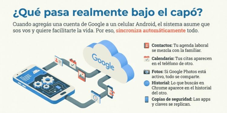 Cuenta de Google compartida: riesgos de privacidad en celulares Android